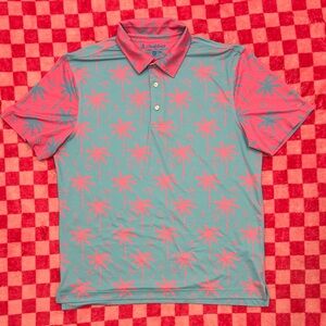 Chubbies Tropical Palm Polo - Hot Pink and Teal